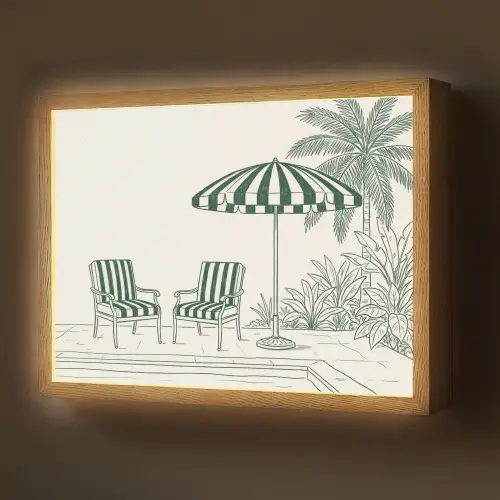 Terras - Illustratie - Groen Light Box met batterij (Wandlamp) middel -z3d_website