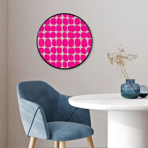 Stippen - Patroon - Roze Fotolijst rond zonder passe partout klein 856 -sfeer2