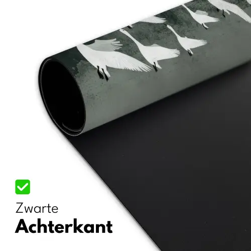 Vogel - Japandi - Groen Muismat XXL klein -sfeer2