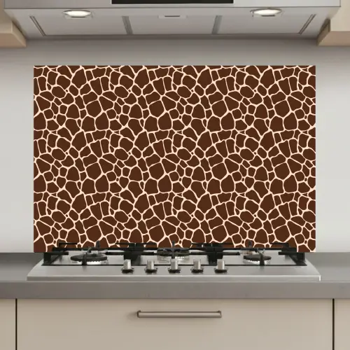 Patroon - Giraf - Bruin keuken achterwand spatscherm klein 900 -3d_website