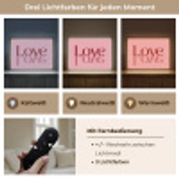 Love - Roze - Spiegeling Light Box met batterij (Wandlamp) middel -USP_lichtkleurDE