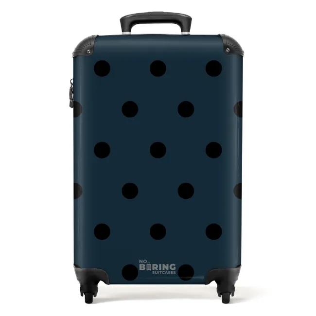 Suitcase - Blue background with black dots