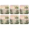 Tropisch landschap - palmbomen - Bloemen - Roze lucht onderzetter kurk middel -zkaufland3dotto
