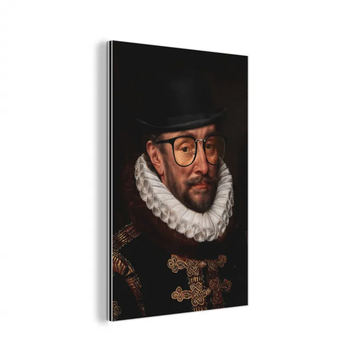 Willem van Oranje - Adriaen Thomasz - Bril aluminium wit klein -3d