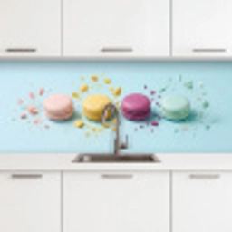Macarons - Kleurrijk - Pastel keuken achterwand 2 middel -3d