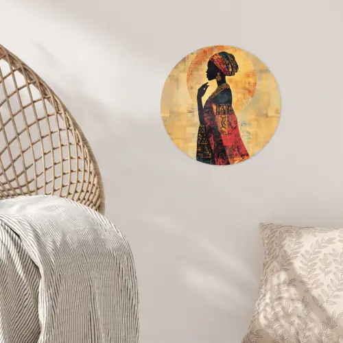 Vrouw - Silhouet - Patronen - Sierlijk Wandcirkel behangsticker klein -sfeer4