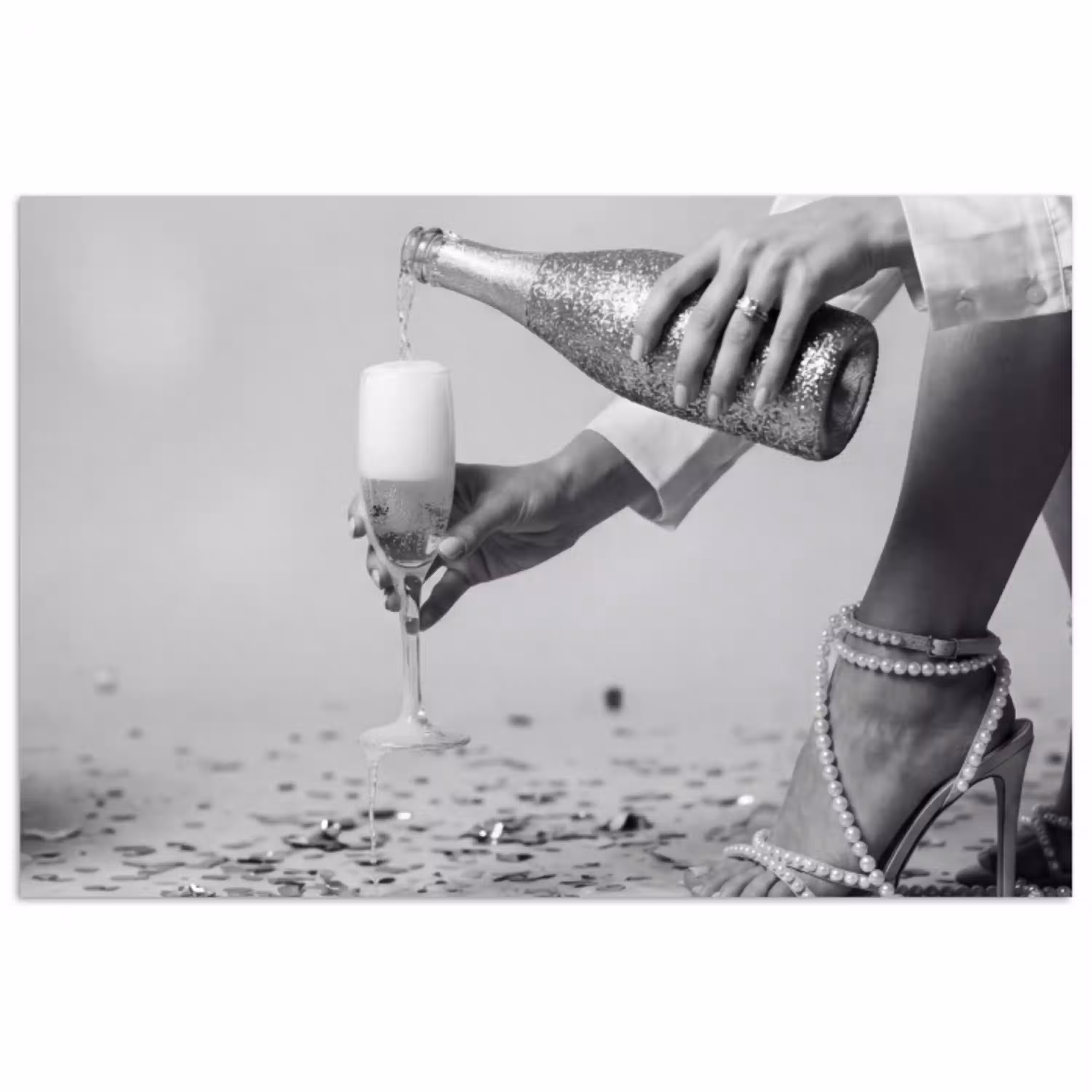 Feestelijk - Champagne - Discobal poster papier klein -3d