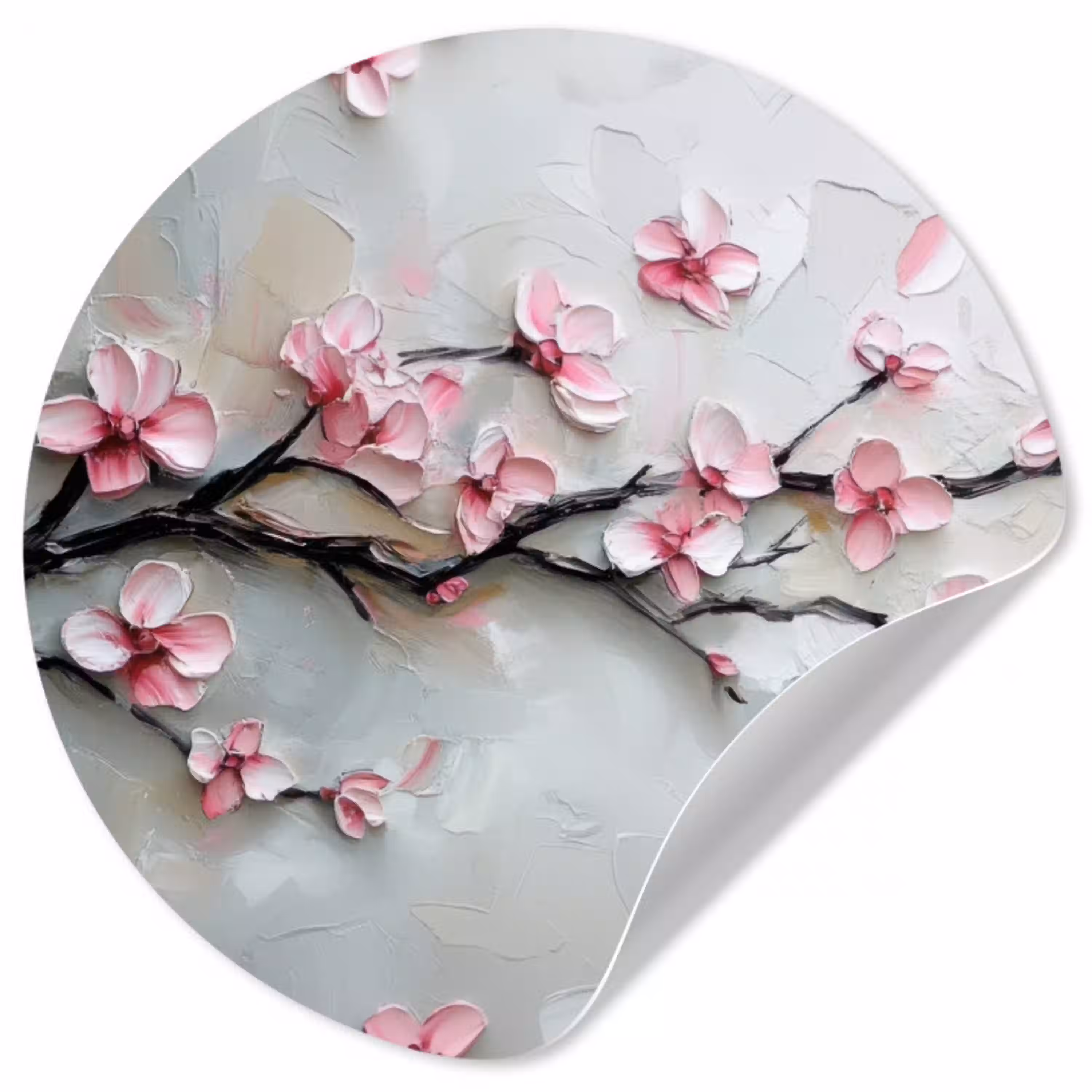 Bloesem - Kunstzinnig - Roze - Sakura Wandcirkel behangsticker klein -3d