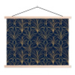 Deco - Waaier - Blauw textielposter latten blank klein 122 -3d