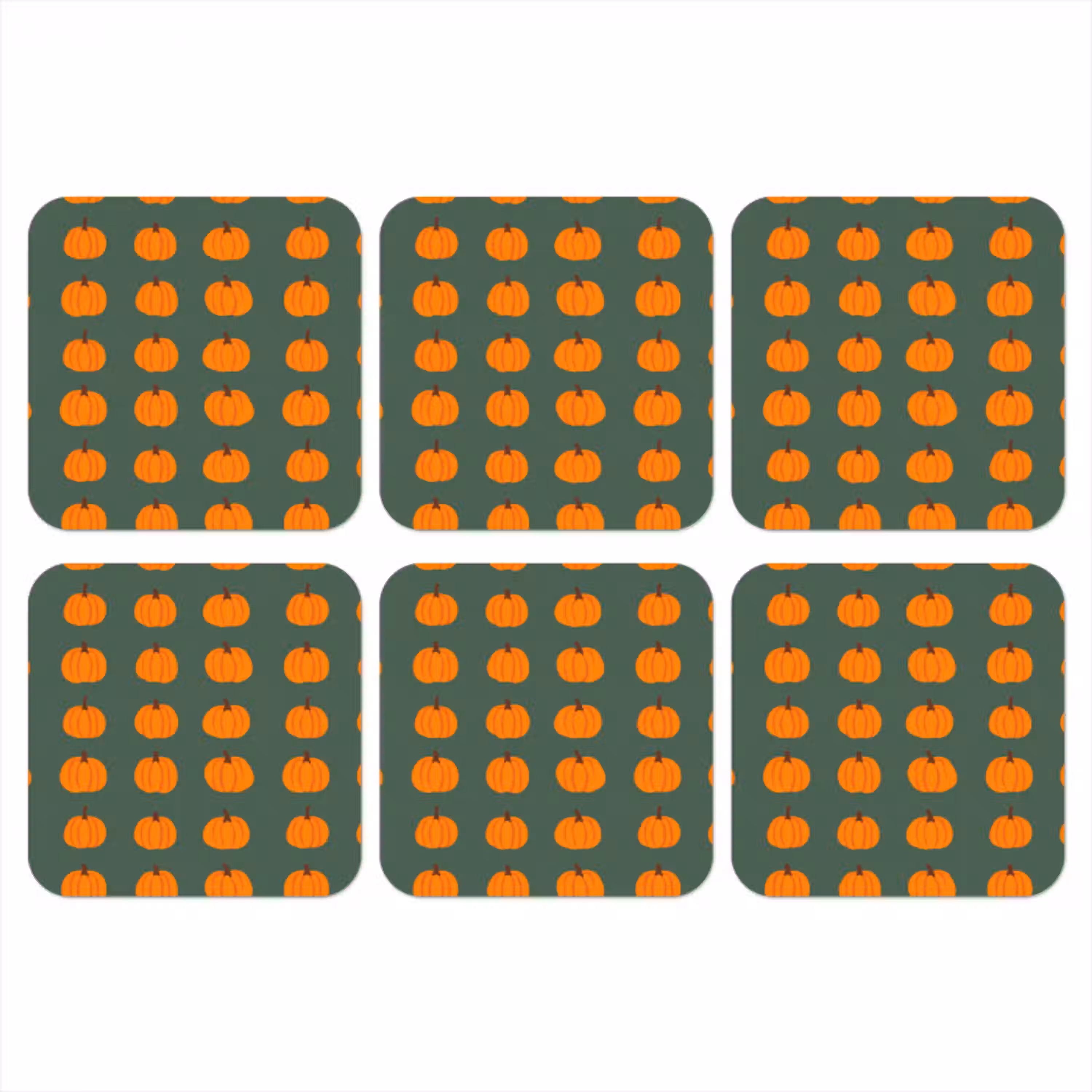 Pompoen - Patroon - Oranje onderzetter kurk middel 366 -3d