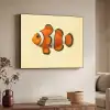Vis - Oranje - Strepen Textielframe zwart klein -sfeer3