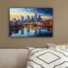 Zonsondergang Frankfurt - Stad - Skyline - Water canvas 2cm klein -sfeer3