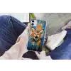 Kat - Kleurrijk - Oranje - Blauw Telefoonhoesje iPhone 11 klein -hand11
