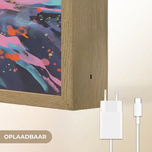 Bloemexplosie - Felle spatten - Dynamisch Light Box met batterij (Wandlamp) middel -USP_websiteoplaadbaarNL