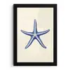 Blauwe zeester - Minimalistisch - Beige fotolijst zwart zonder passe partout klein -3d