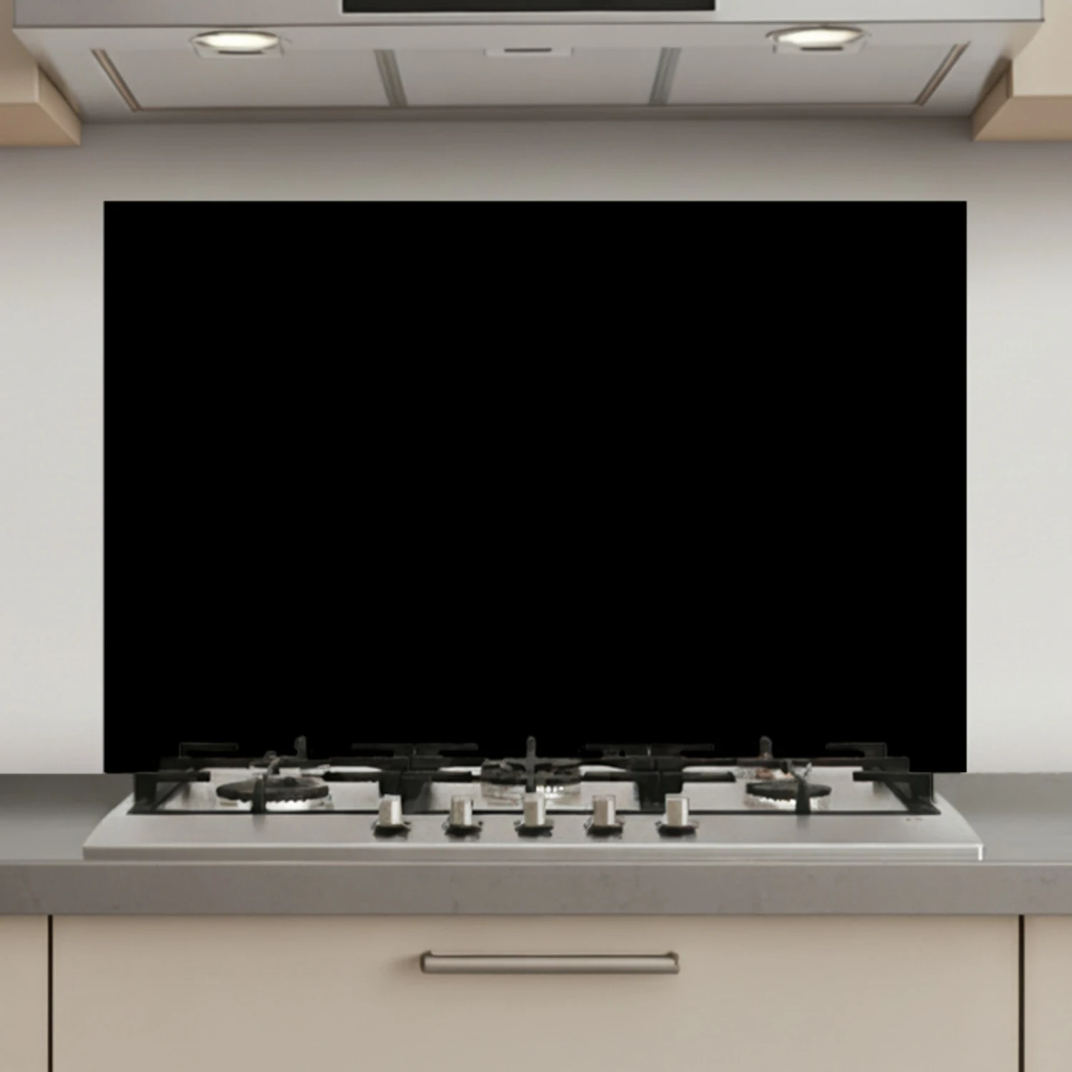 Zwart - Effen kleur keuken achterwand spatscherm klein 900 -3d_website