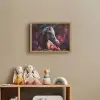 Paard - Bloemen - Paars - Oranje - Dieren Light Box met batterij (Wandlamp kind) middel -sfeer2_kind