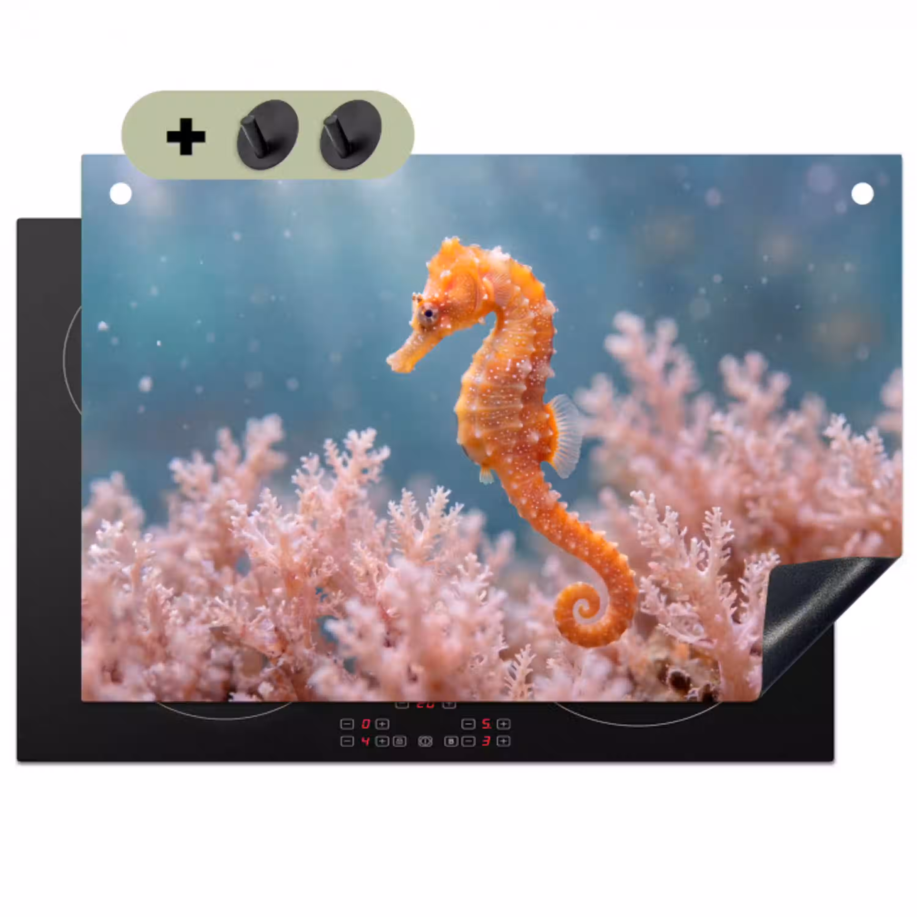 Vis - Koraal - Oceaan - Macro - Oranje Inductie beschemer met haakjes klein -3d