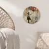 Graffiti - Banksy - Meisje - Street art Wandcirkel kunststof plaat 5mm dik klein -sfeer5