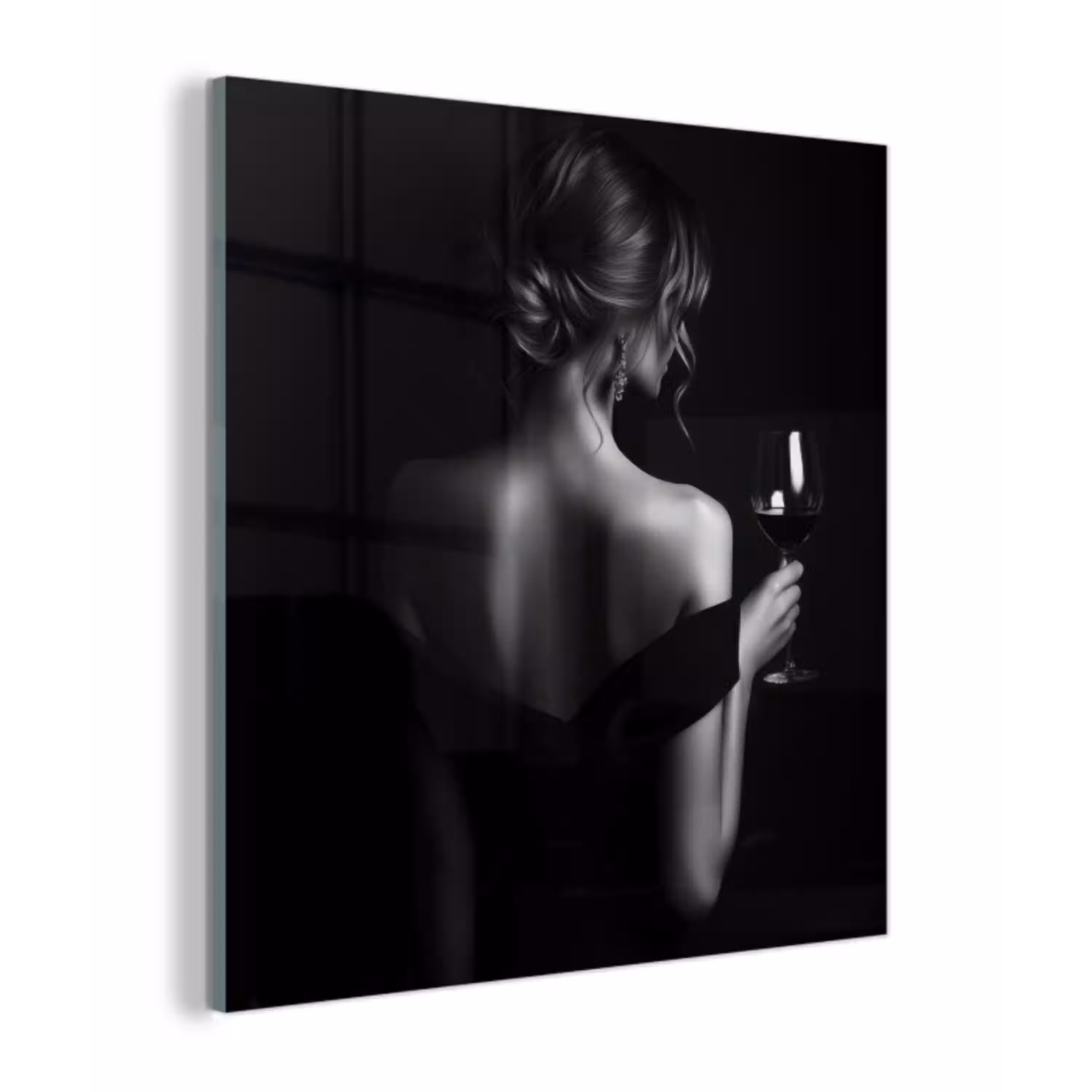 Vrouw - Wijn - Jurk plexiglas 5mm klein -z3d