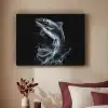 Vis - Koi - Zwart - Water Textielframe zwart klein -sfeer1