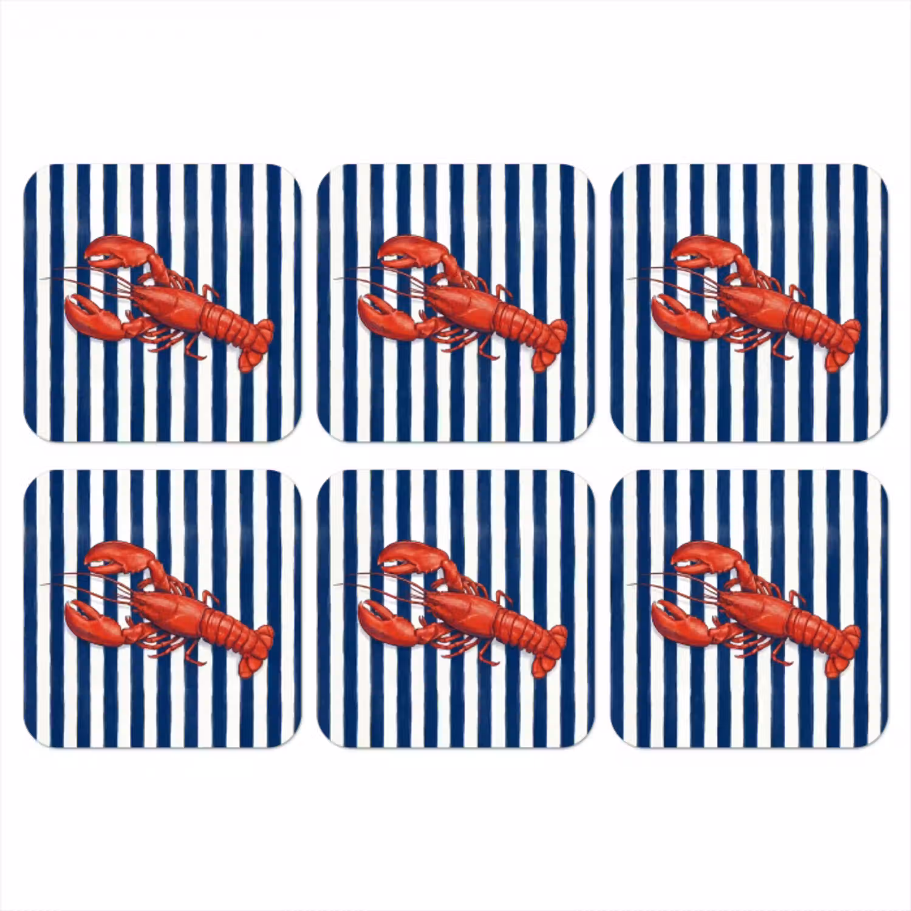 Schaaldier - Kreeft - Marine - Illustratie - Rood onderzetter kurk middel -3d
