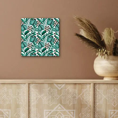 Bladeren - Tropisch - Jungle aluminium wit klein -sfeer4
