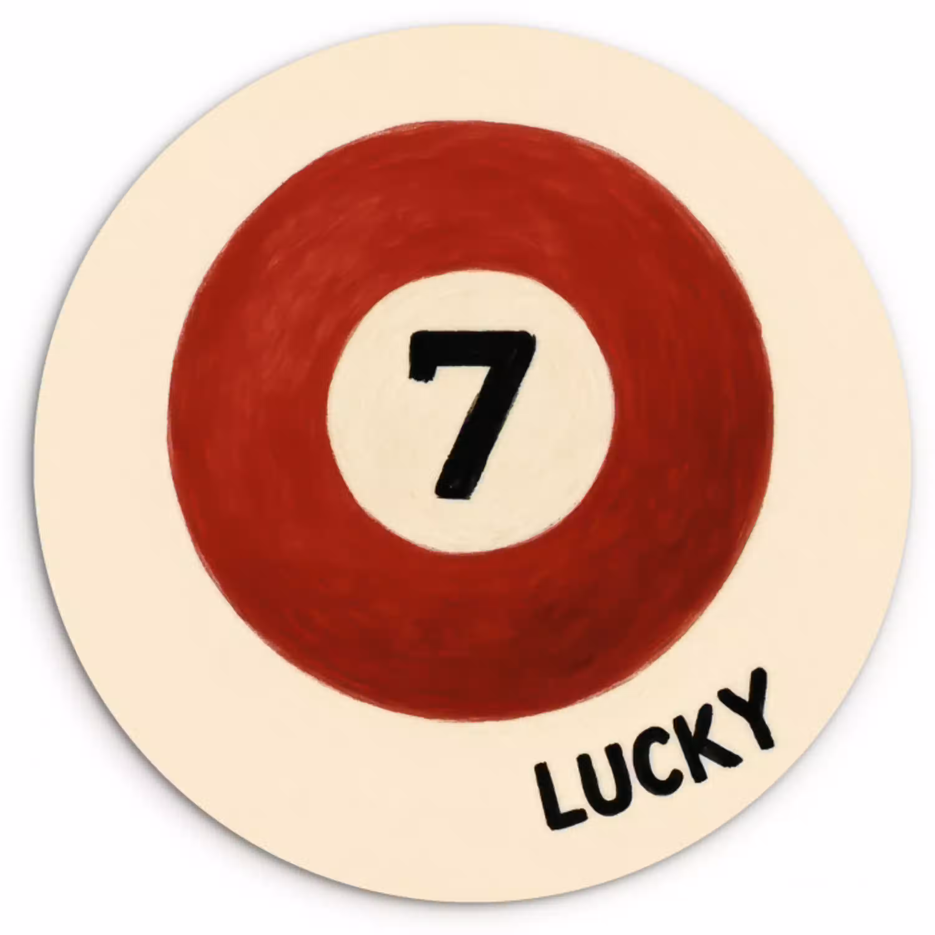 Cirkel - Zeven - Lucky - Rood Wandcirkel kunststof plaat 5mm dik klein -3d