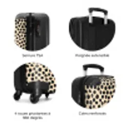 Stippen - Patroon - Zwart NBS - Handbagage koffer - Volwassenen Unisex middel zzzzzzzbolletjes_FR