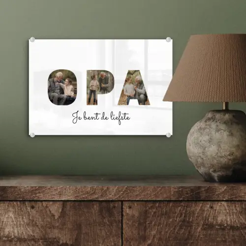 Opa - Lettercollage plexiglas 5mm klein -sfeer3