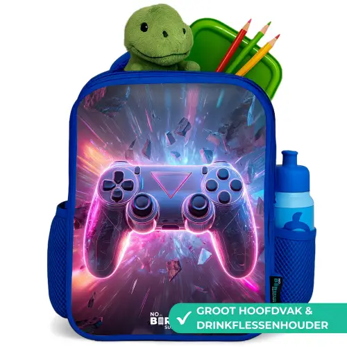 Game - Controller - Neon Kinderrugzak - Blauw middel -inhoud_NL