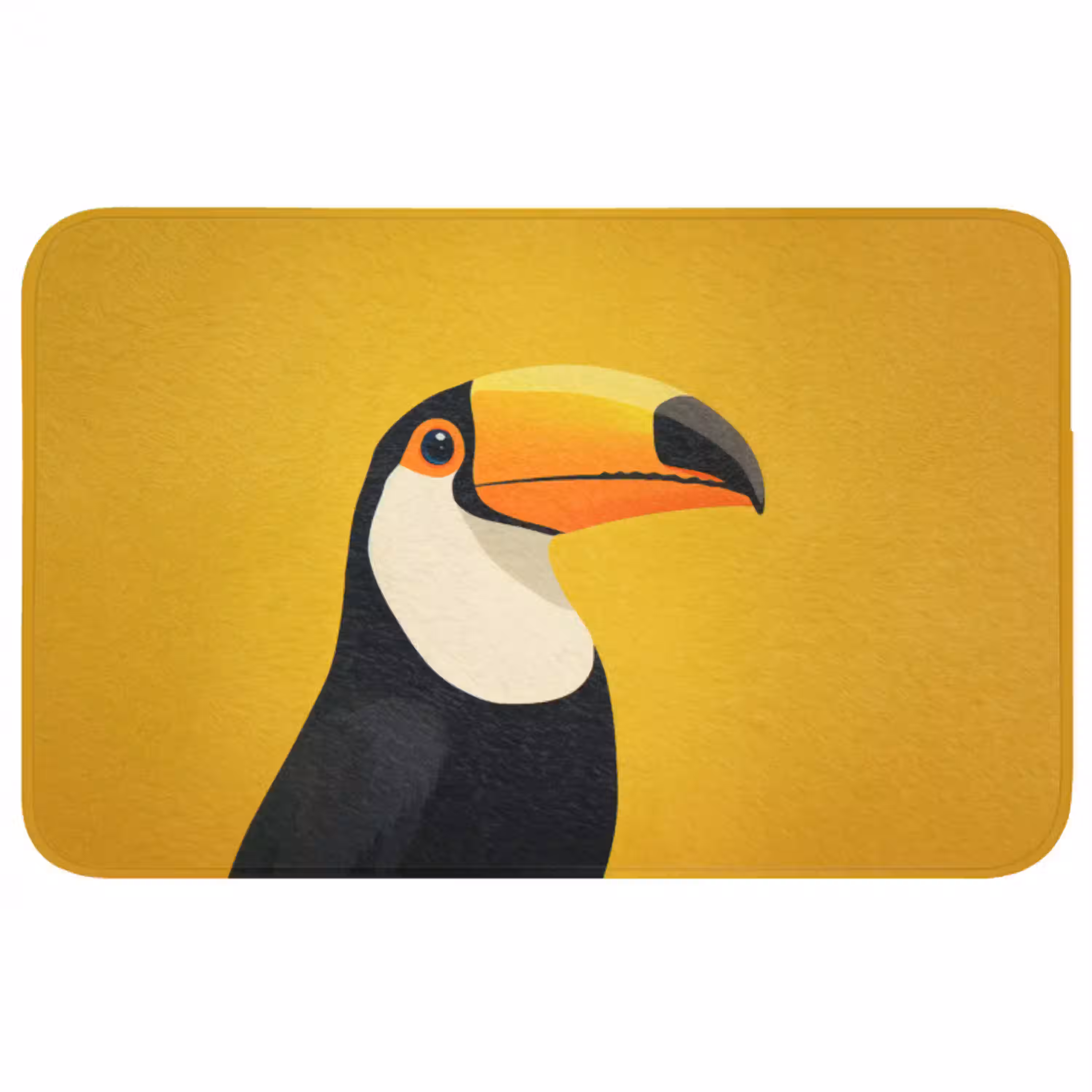 Toekan - Minimalistisch - Snavel - Oranje WCmat middel -3d