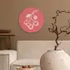 Lijnillustratie - Kersen - Tak - Wit Wandcirkel plexiglas klein -sfeer1