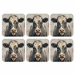 Koe - Portret - Dieren - Modern onderzetter kurk middel -3d
