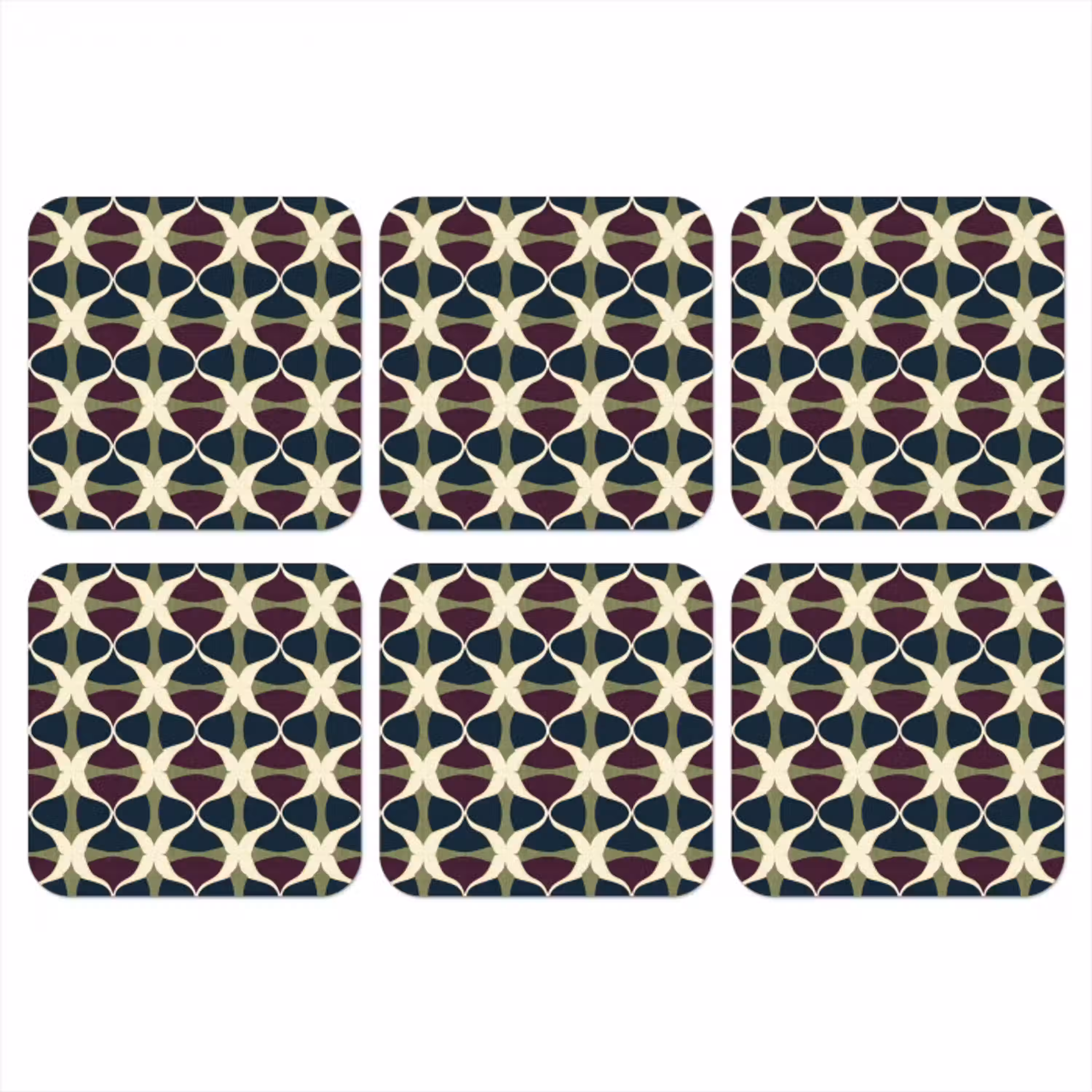Abstract - Retro - Kleurrijk onderzetter kurk middel 366 -3d