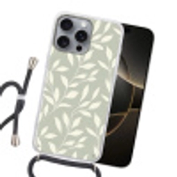 Minimalistisch - Patroon - Groen Hoesje iPhone 16 Pro Max met koord klein 804 -sfeer1