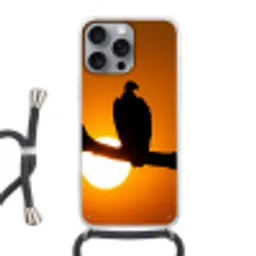 Gier - Tak - Zon - Oranje Hoesje iPhone 16 Pro Max met koord klein -3d