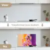 Abstract - Portret - Vrouw - Kleurrijk keuken achterwand spatscherm klein -voor_na_NL