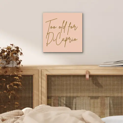 Too old for dicaprio - Roze - Groen aluminium wit klein -sfeer3