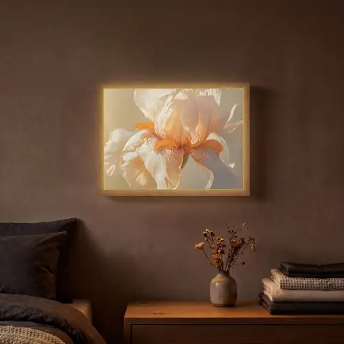 Close up - Oranje - Iris Light Box met batterij (Wandlamp) middel -sfeer4