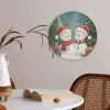 Sneeuwpop - Kerstsneeuw - Groen - Rood Akoestische PET Vilt - Rond klein -sfeer3