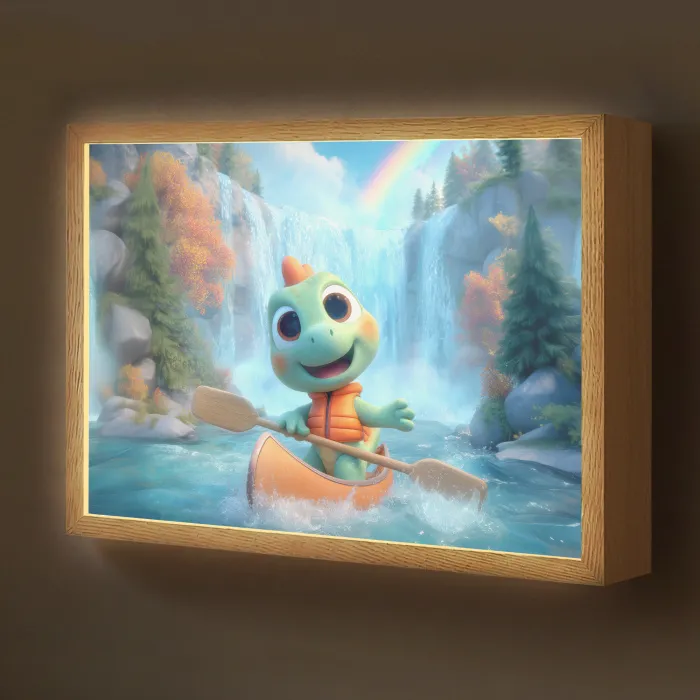 Dino - Natuur - Waterval Light Box met batterij (Wandlamp kind) middel -z3d_website