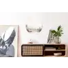 Rivierlandschap - Minimalistisch - Aardetinten Wandcirkel aluminium klein -kantoor