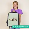 Beige retro raceauto op groen achtergrond Rugzak - Zwart middel -sfeer4_FR