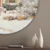 Kerst - Huis - Winter - Sneeuw Akoestische PET Vilt - Rond klein -sfeer5_closeup