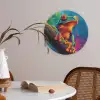 Kikker - Felgekleurd - Tak - Regenboog Akoestische PET Vilt - Rond klein -sfeer3