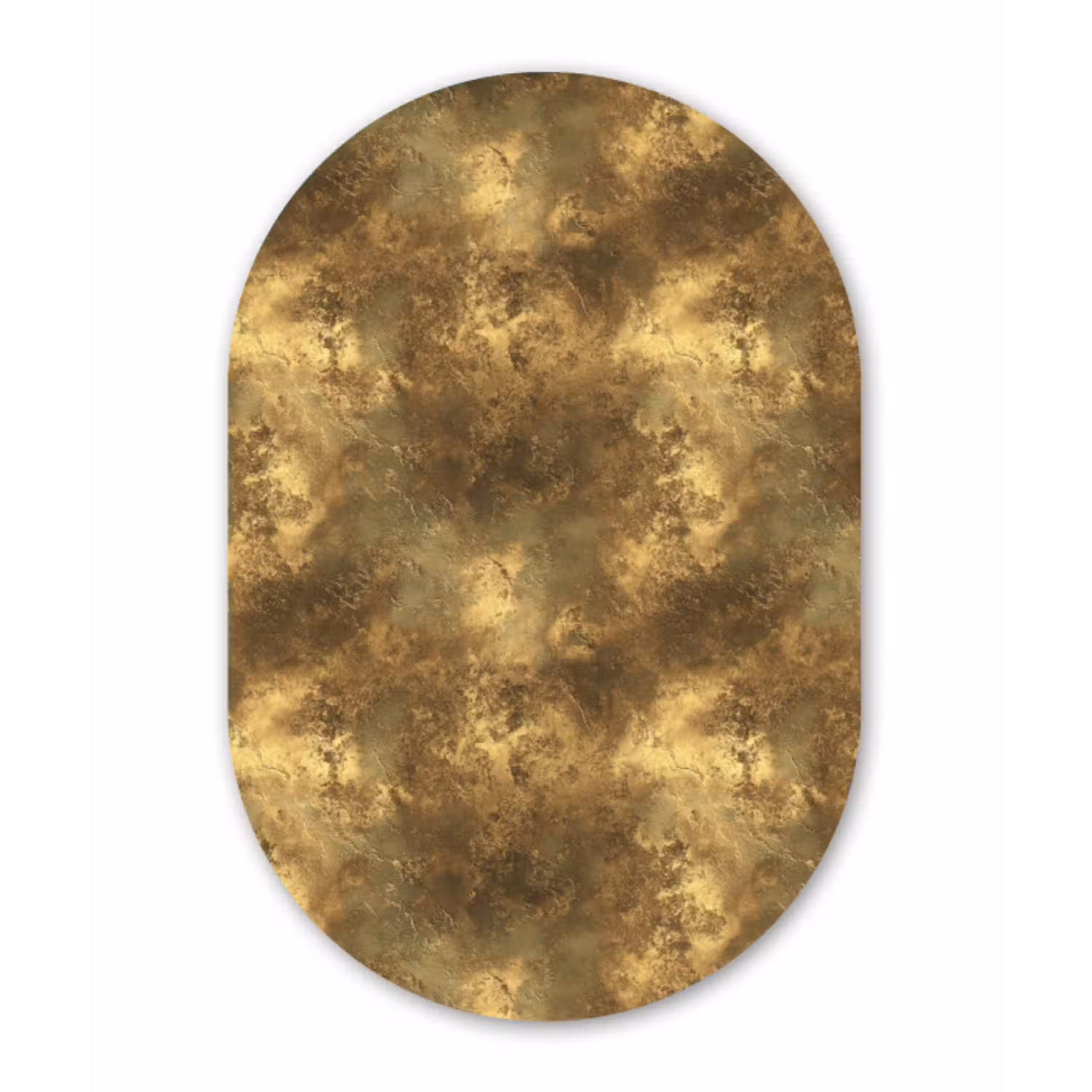 Antiek - Metaallook - Goud Wandcirkel Ovaal Aluminium middel 839 -3d