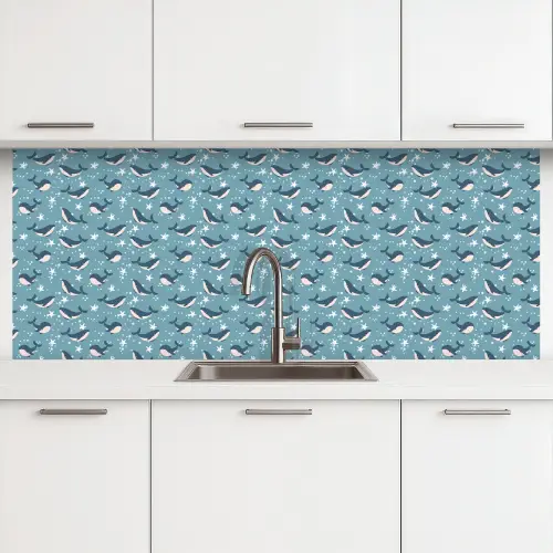 Klein - Oceaan - Walvis - Zeester keuken achterwand 2 middel 871 -3d