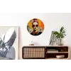 Vrouw - Bril - Strik - Retro Wandcirkel aluminium klein -kantoor