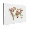 Wereldkaart - Bloemen - Subtiel Tuinposter op houten frame 2 cm dik klein -3d